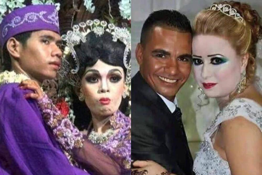 10 Foto Kocak Riasan Pengantin Gagal yang Bikin Ngakak