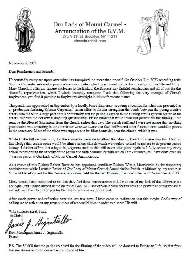 Facebook/Our Lady of Mount Carmel- Annunciation