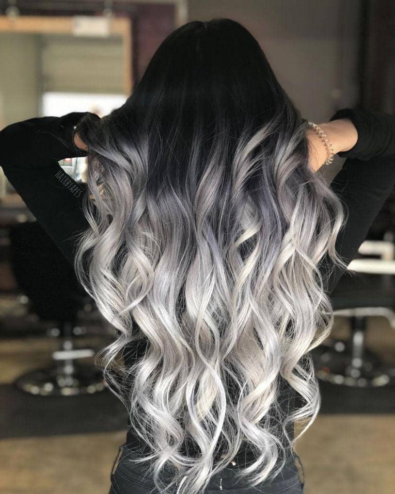 id.pinterest.com/Warna Rambut Abu-Abu Ombre