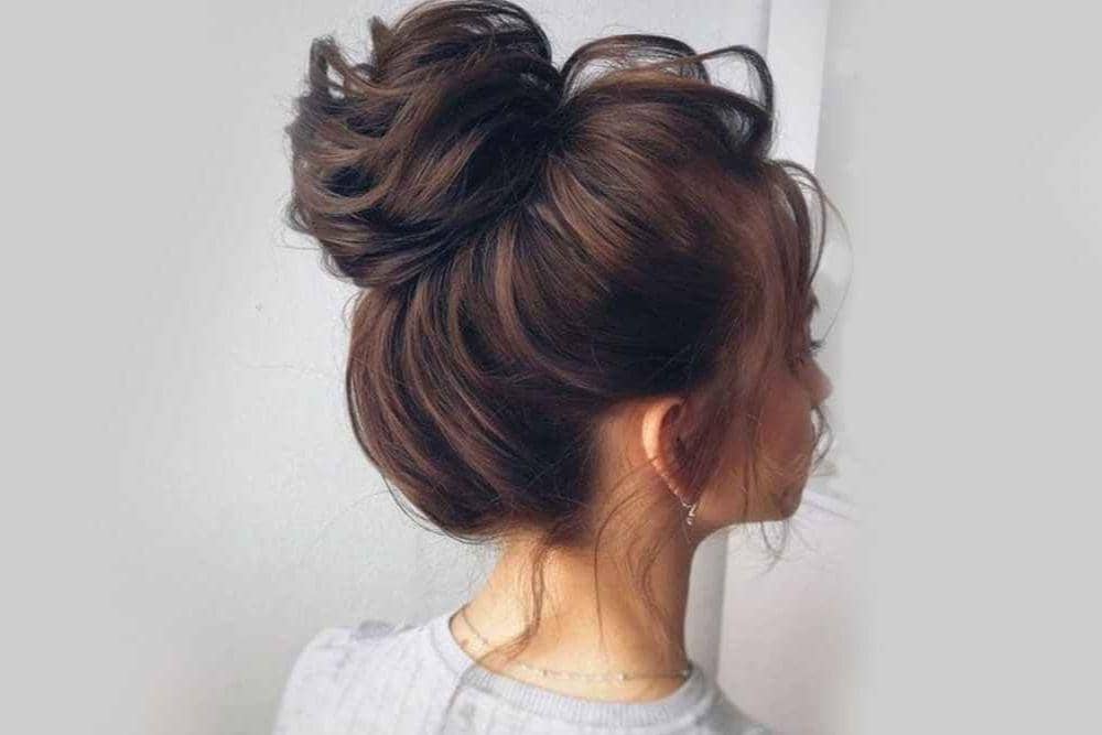 Messy bun hair