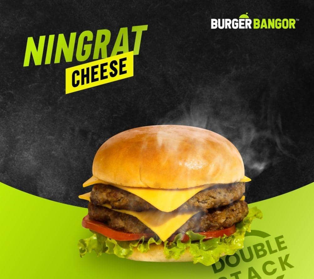 ilustrasi burger Ningrat Cheese dari Burger Bangor (instagram.com/burgerbangor)