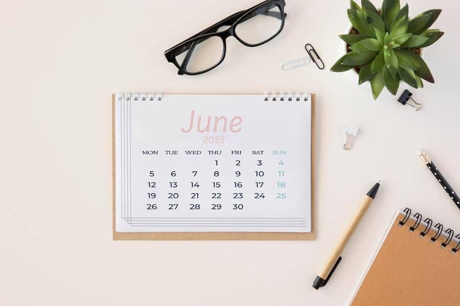 ilustrasi kalender bulan Juni
