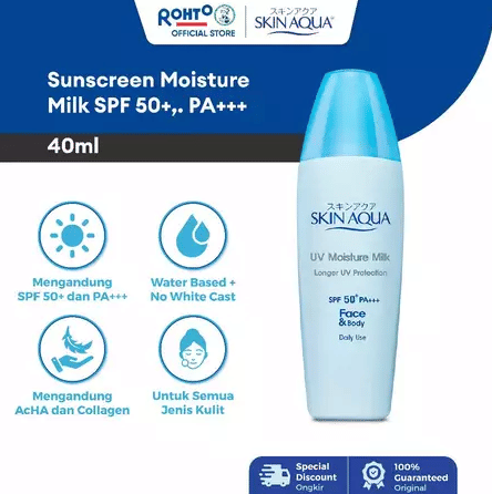 Skin Aqua UV Sunscreen Moisture Milk SPF 50+ PA+++ (dok. Rohto Official Shop)