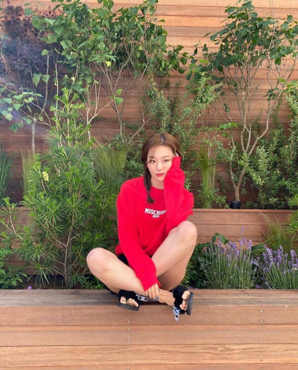 Ilustrasi sweater cerah berwarna merah neon