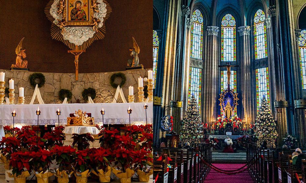 Ilustrasi dekorasi Natal gereja 