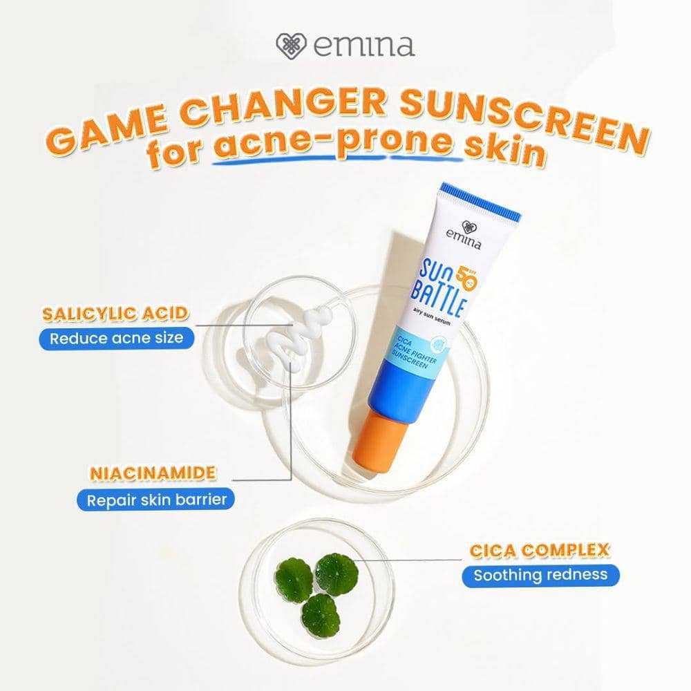 Emina Sun Battle SPF 50 PA+++ Cica Acne Fighter Sunscreen (instagram.com/eminacosmetics)