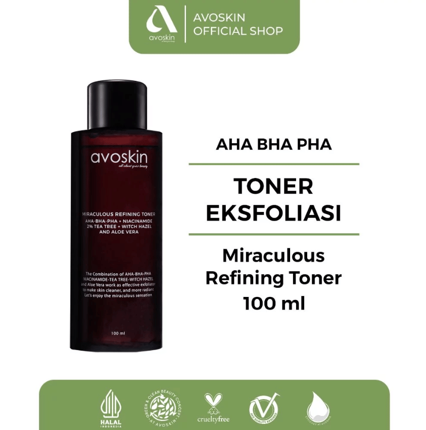 Avoskin Miraculous Refining Toner (shopee.co.id/Avoskin Official Shop)