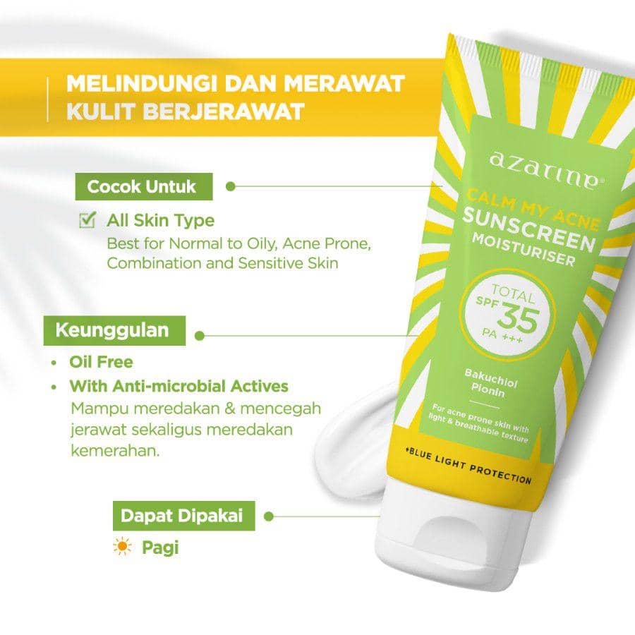 Azarine Calm My Acne Sunscreen Moisturiser SPF 35 PA+++ 