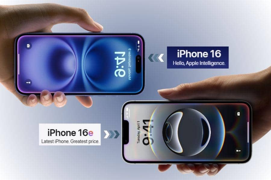 Ilustrasi iPhone 16 dan iPhone 16e (dok. Apple)