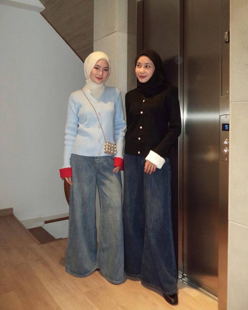 inspirasi padu padan wide leg jeans agar lebih trendi (instagram.com/intanghazll_)