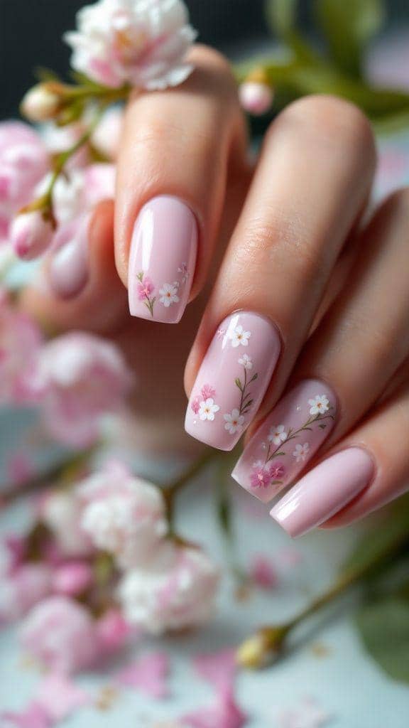 inspirasi nail art baby pink