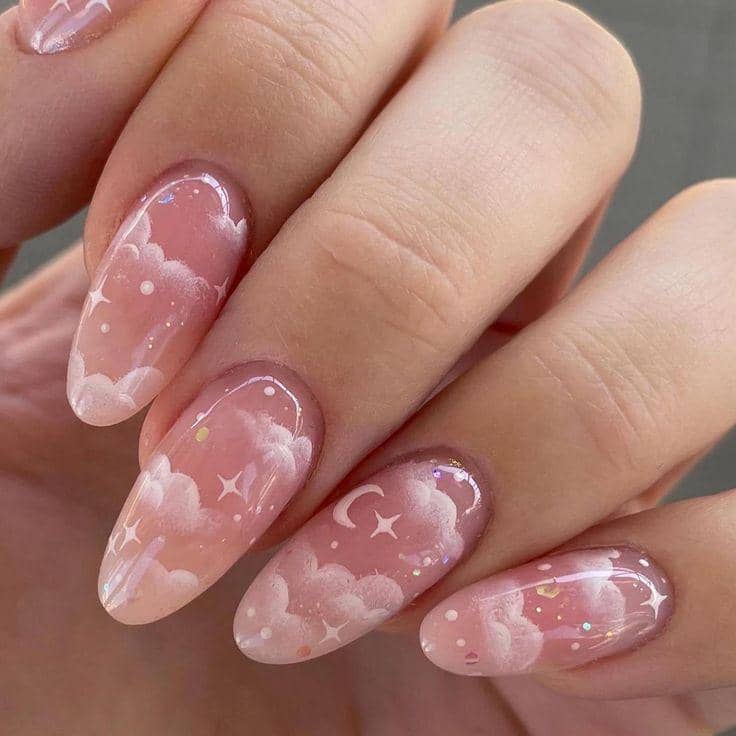 inspirasi nail art baby pink