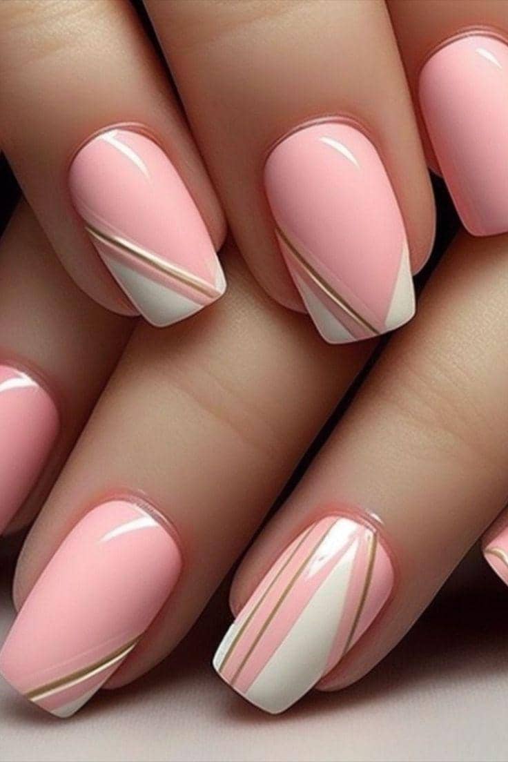 inspirasi nail art baby pink