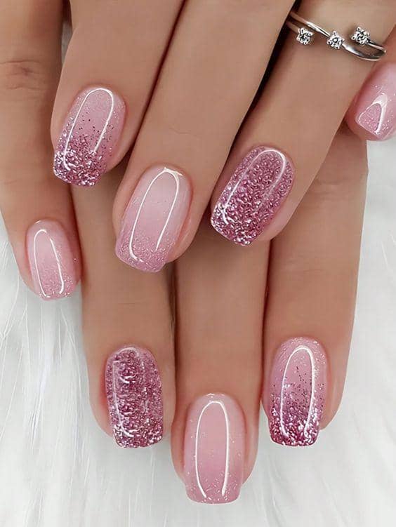 inspirasi nail art baby pink
