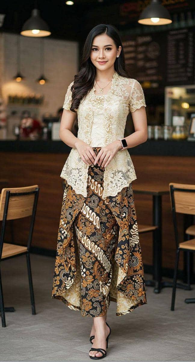 7 OOTD Rok Plisket Kebaya Coklat, Elegan dan Anggun! | Popbela.com