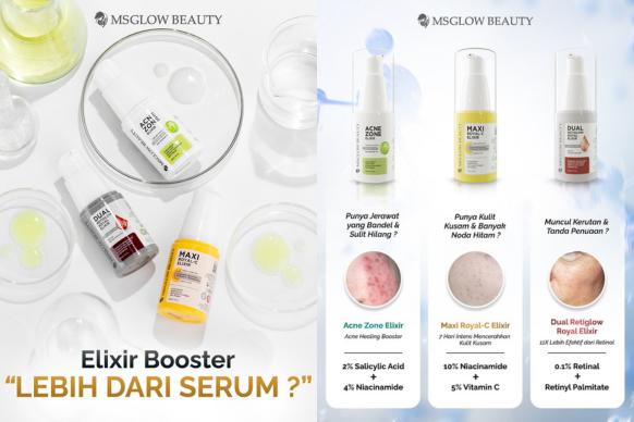 3 varian Elixir Booster MSGLOW Beauty