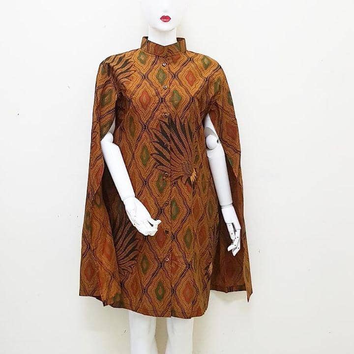 blazer batik wanita panjang modis