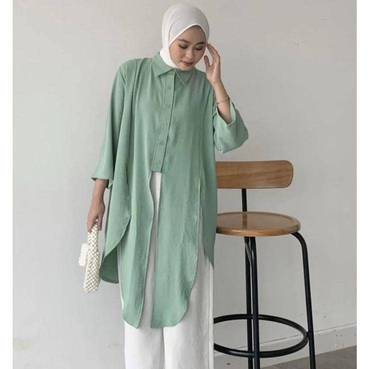 Tunik sage dna kulot putih 