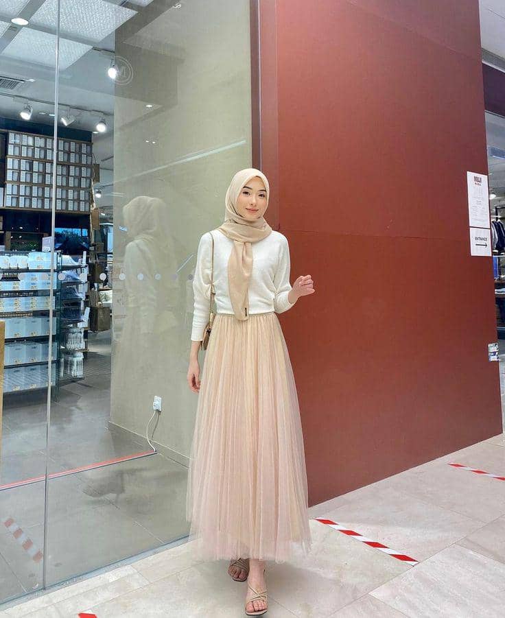 OOTD hijab untuk wanita bertubuh tinggi