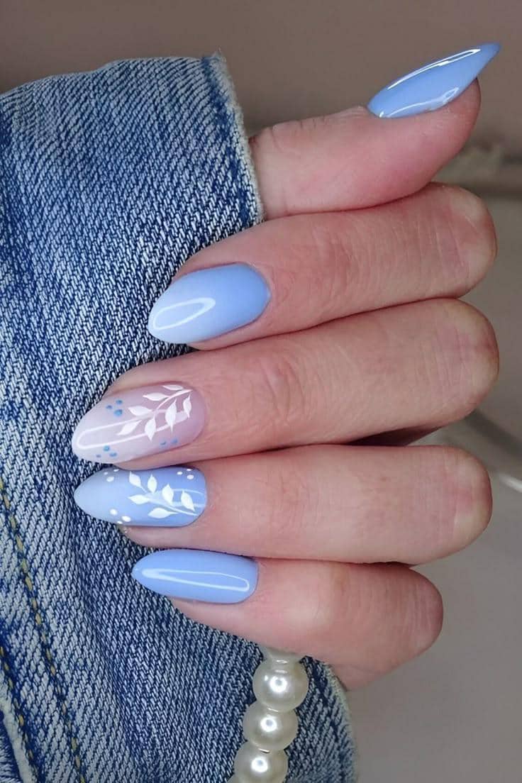 inspirasi nail art baby blue