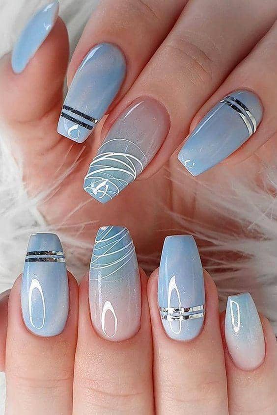 inspirasi nail art baby blue