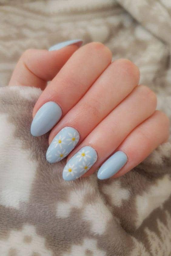 inspirasi nail art baby blue