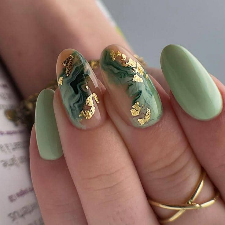 inspirasi nail art nuansa mint green