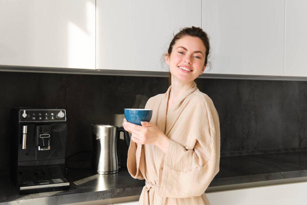 Ilustrasi wanita menikmati kopi di pagi hari (freepik.com/benzoix)