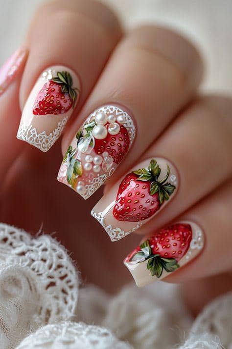 rekomendasi strawberry nail art