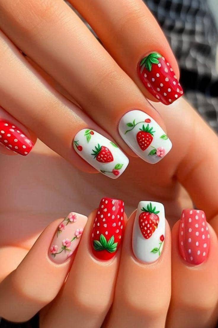 rekomendasi strawberry nail art
