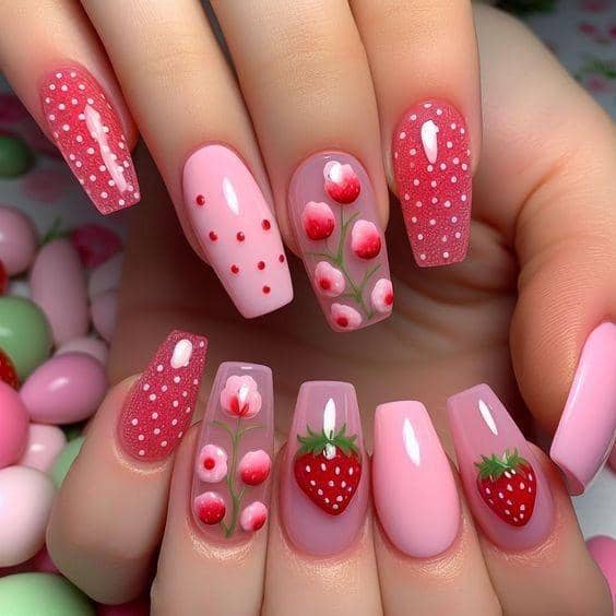 rekomendasi strawberry nail art