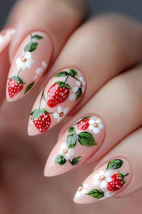 rekomendasi strawberry nail art