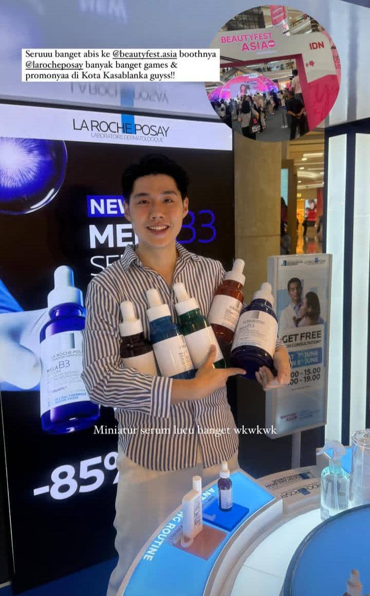Elson Dwi Kurnia di booth La Roche Posay BFA Jakarta 2025 (instagram.com/stylesonnnn)
