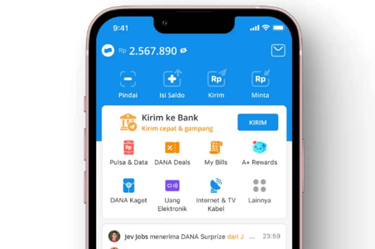 Top up bank jago melalui dana