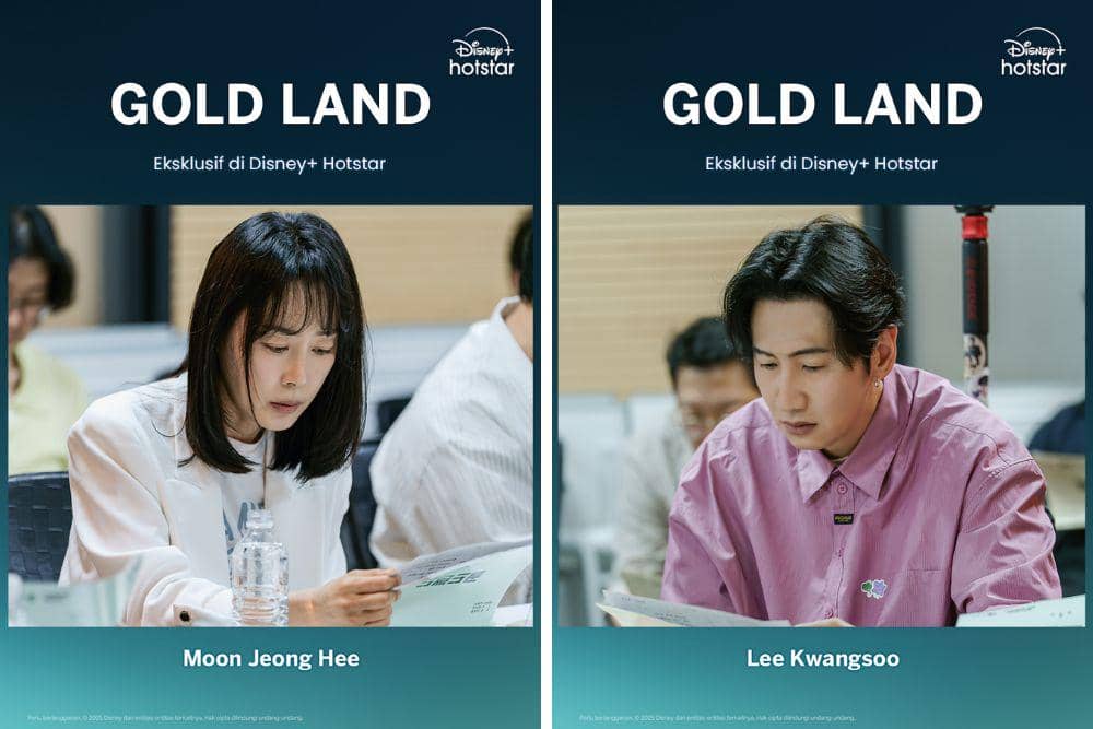 Moon Jung Hee dan Lee Kwang-soo untuk serial drama 'Gold Land' (Dok. Disney+ Hotstar)