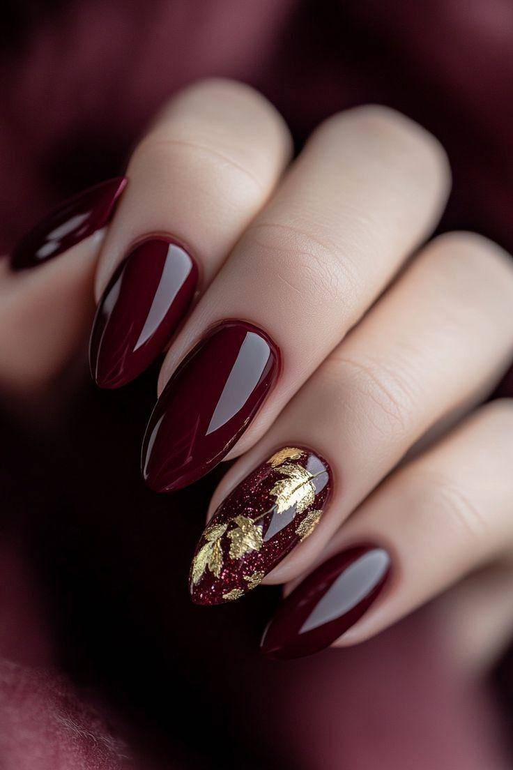 Mewah Maroon Nail Art Elegance