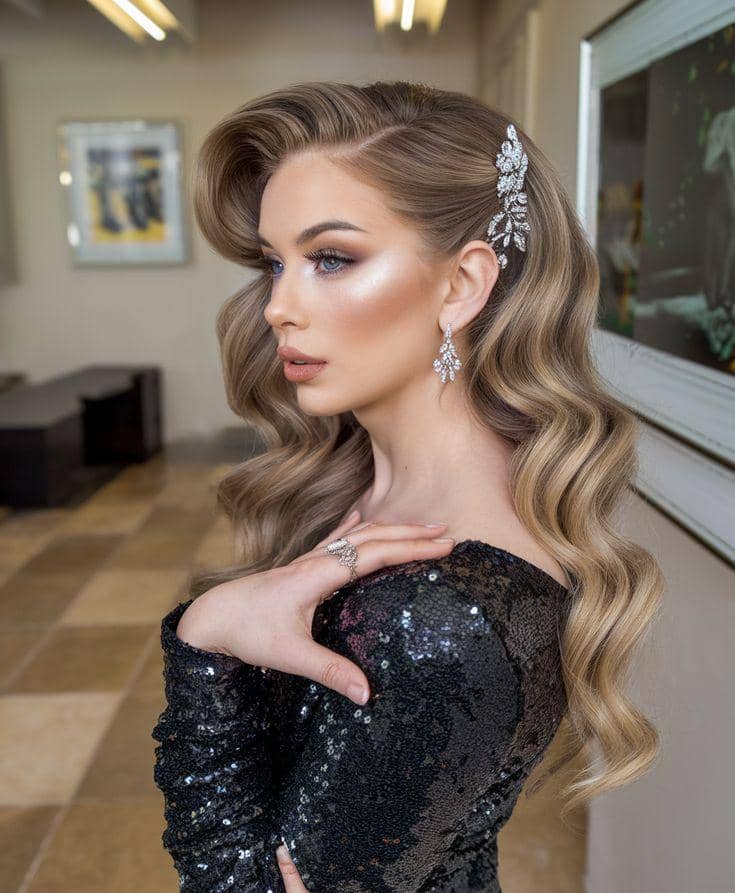 inspirasi gaya rambut terurai dengan aksesori