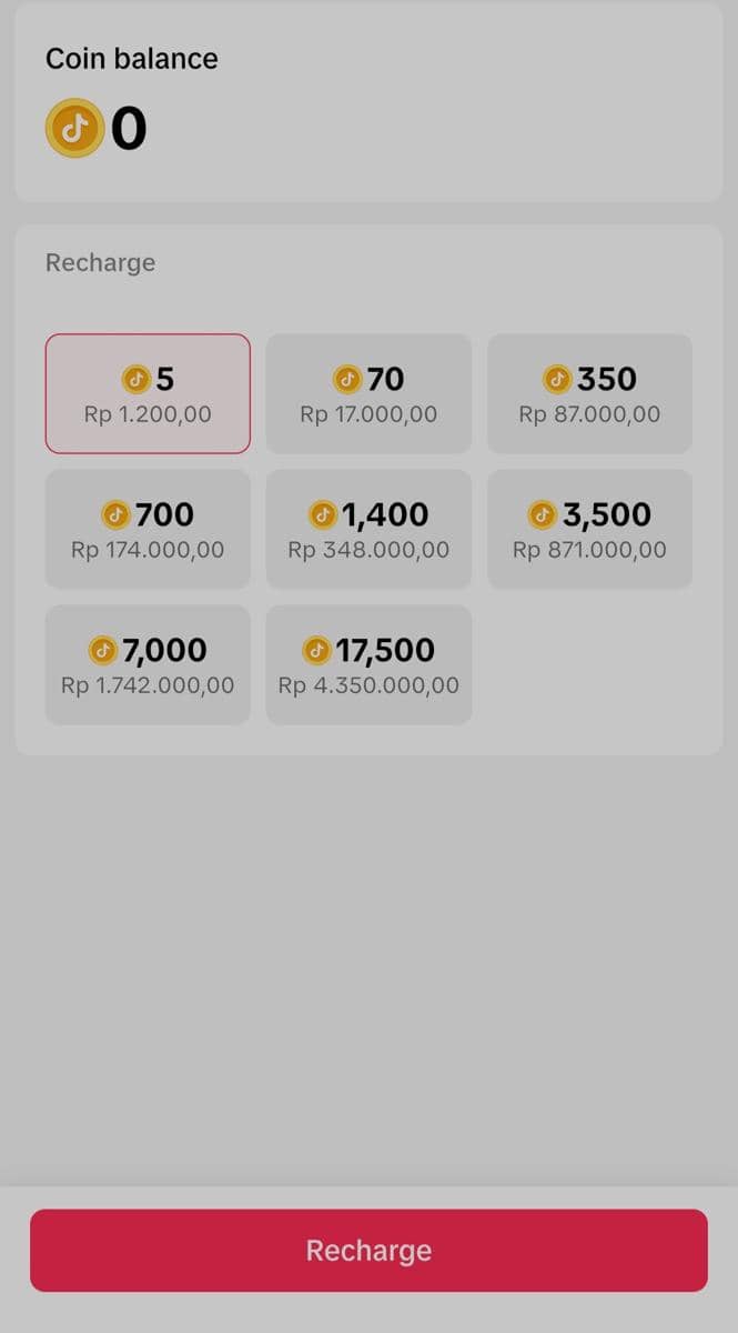 Cara top up koin tiktok