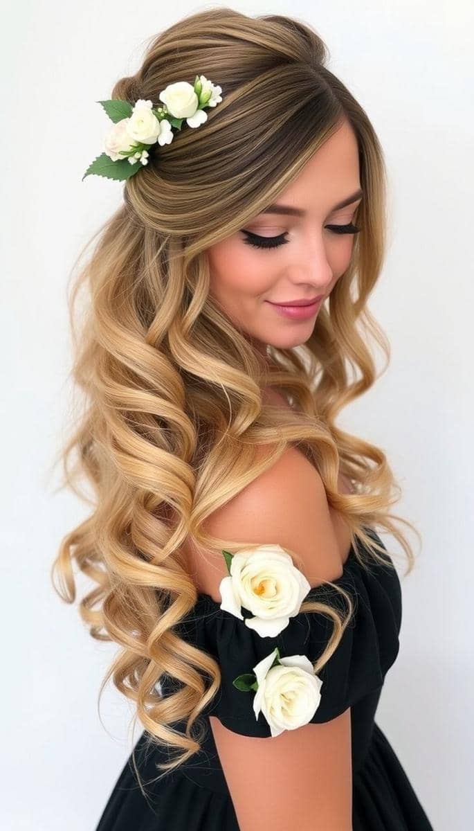 inspirasi gaya rambut terurai dengan aksesori