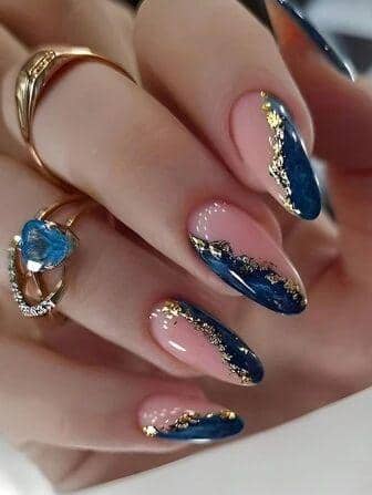 inspirasi nail art nuansa navy