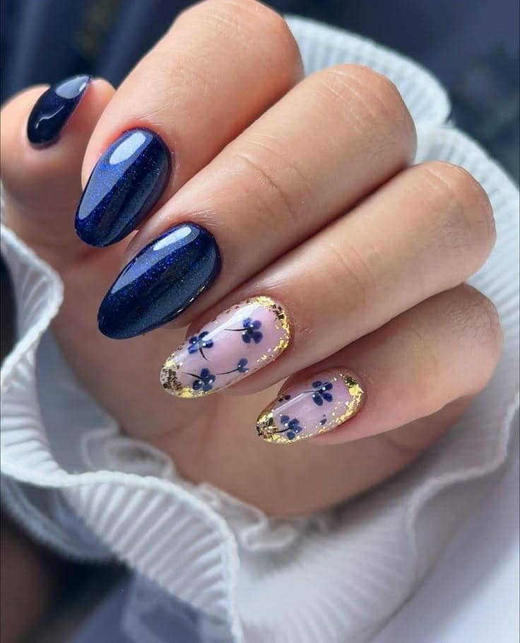 inspirasi nail art nuansa navy