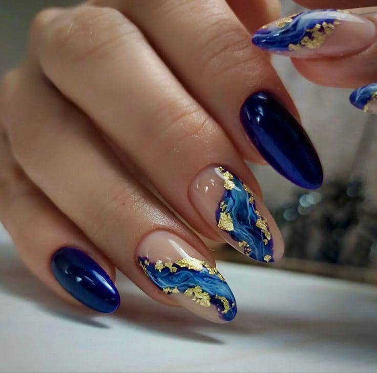 inspirasi nail art nuansa navy