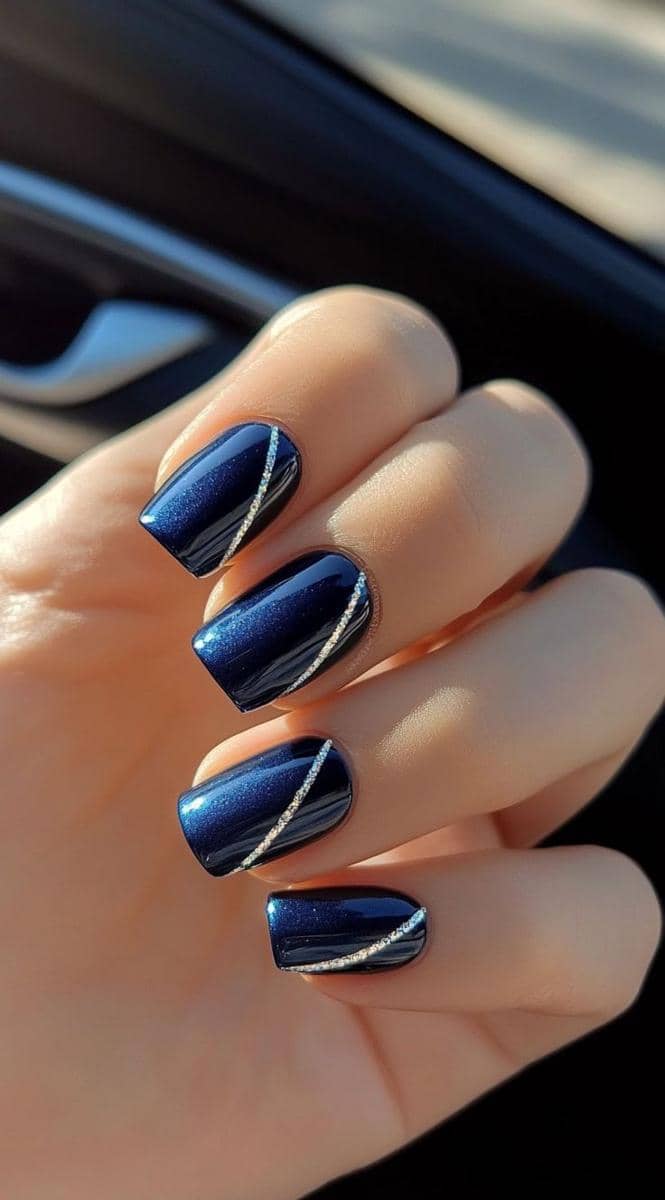 inspirasi nail art nuansa navy
