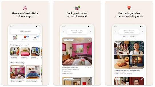 Potret tampilan aplikasi Airbnb (play.google.com)