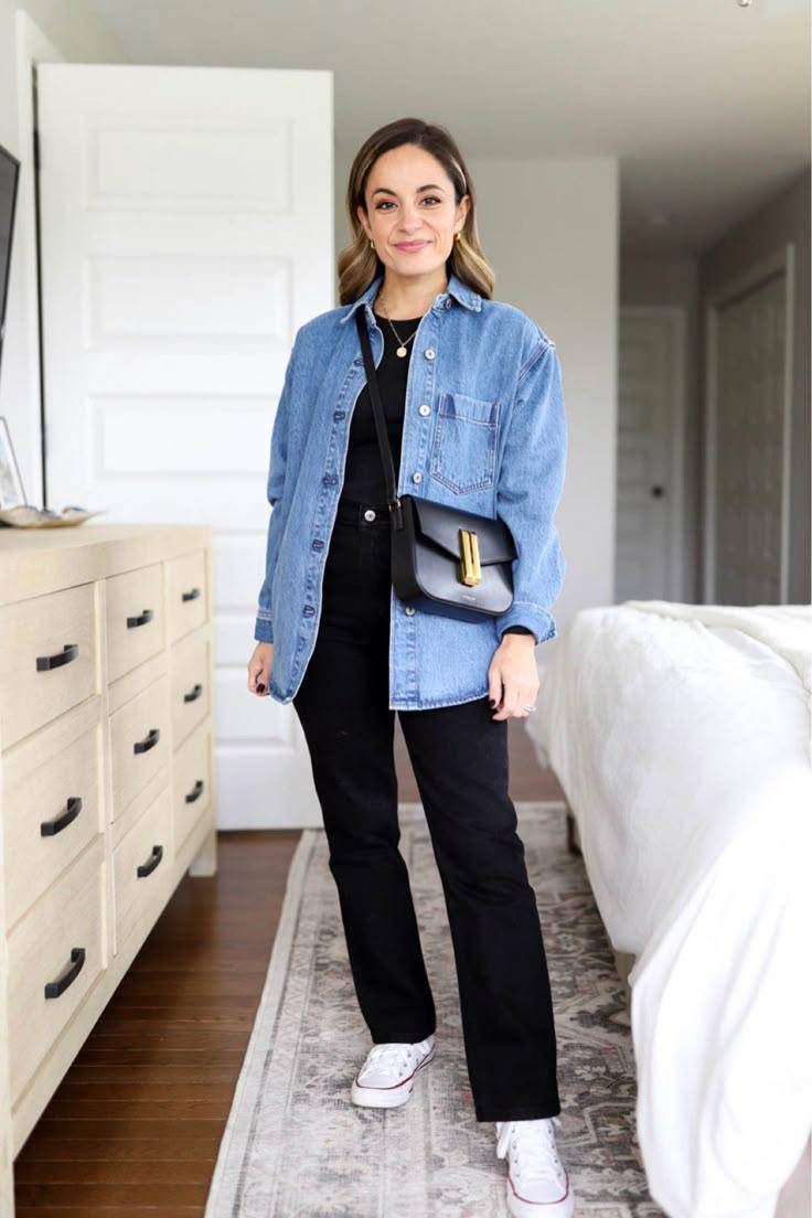Ootd baju warna denim