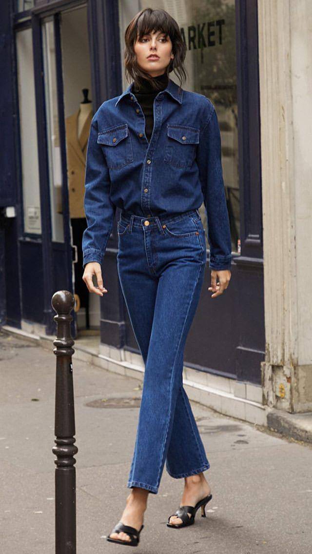 Ootd baju warna denim