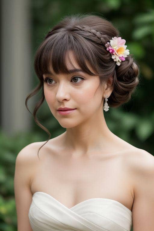 inspirasi gaya rambut updo untuk rambut panjang sedang