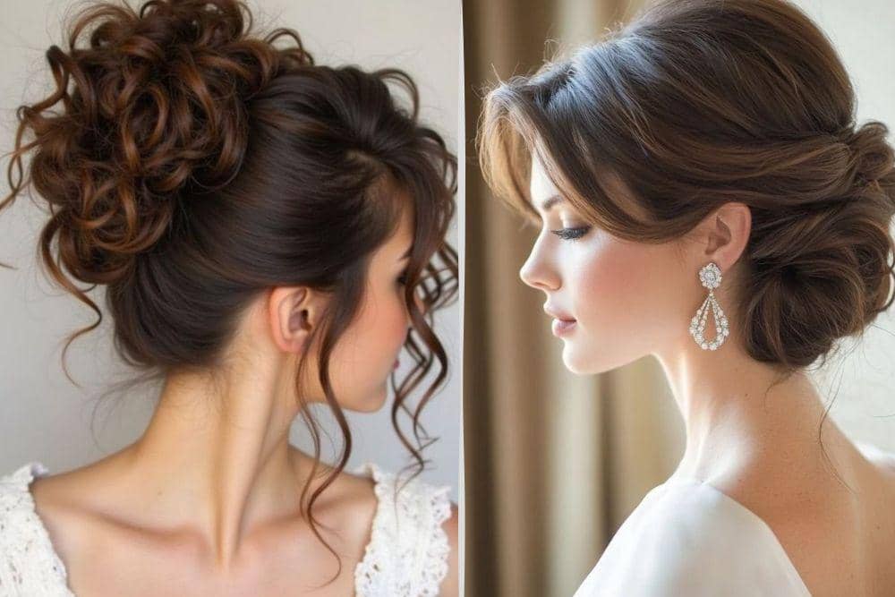 inspirasi gaya rambut updo untuk rambut panjang sedang