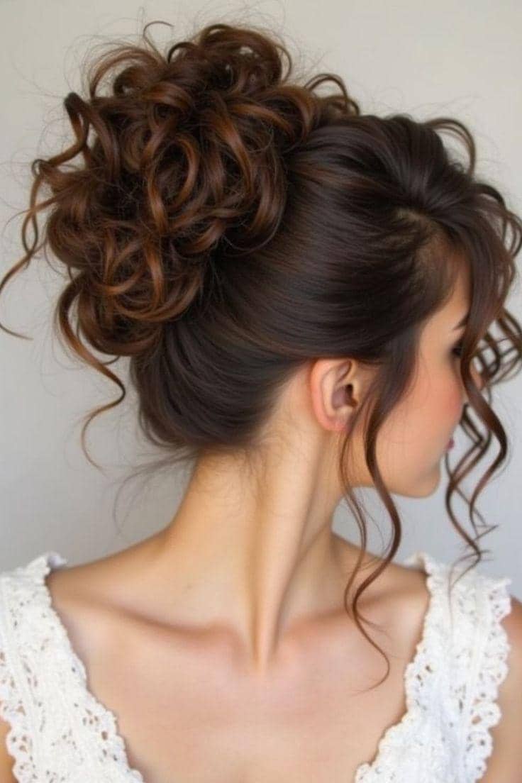 inspirasi gaya rambut updo untuk rambut panjang sedang