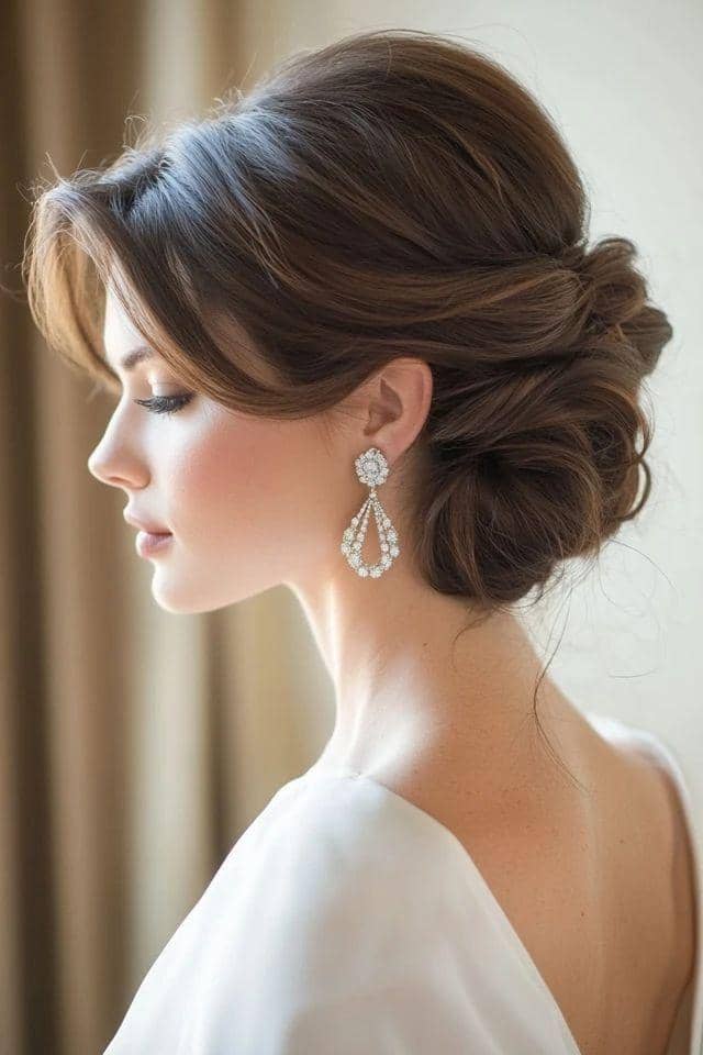 inspirasi gaya rambut updo untuk rambut panjang sedang